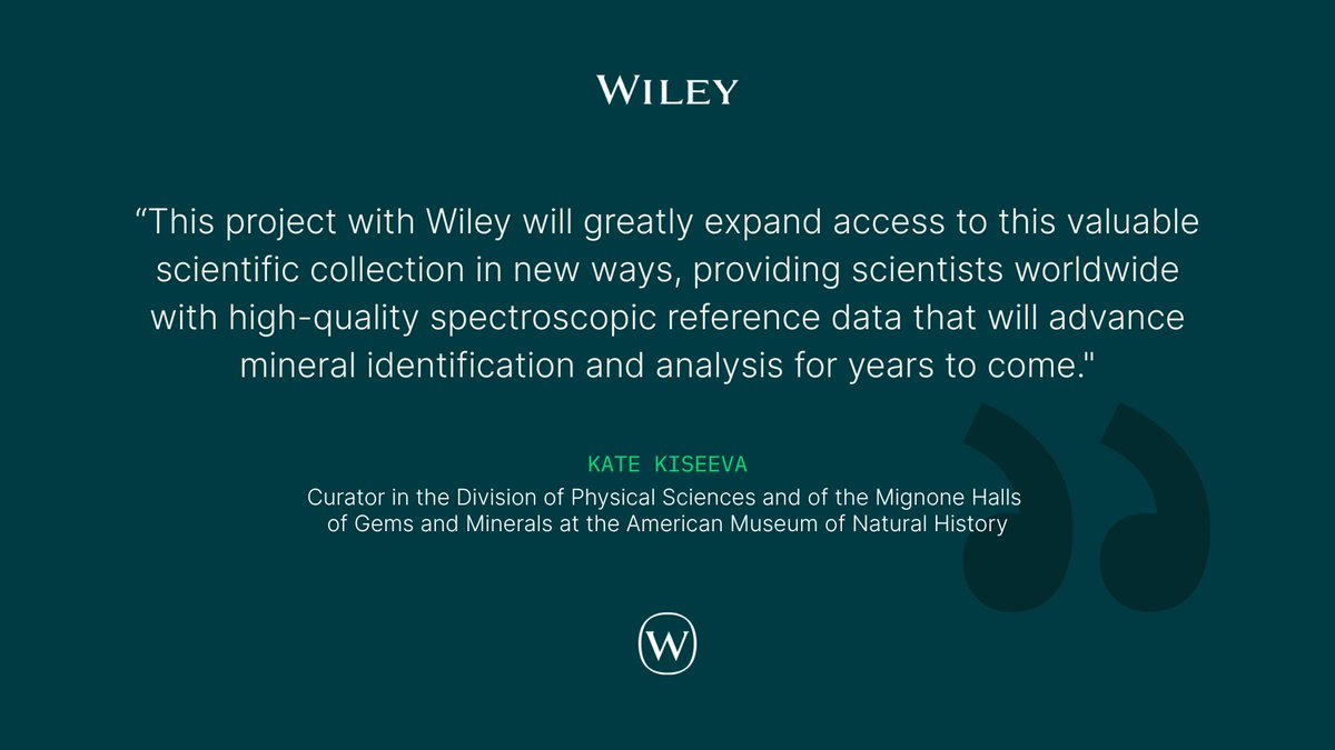 wileyinresearch's tweet photo. Wiley is collaborating with the American Museum of Natural History to build a comprehensive Raman spectral database from its world‑class minerals collection.
 
The project will help expand access to trusted reference data for researchers worldwide.
 
https://t.co/ZFT5I4kJpG https://t.co/cG3kdfmxJs