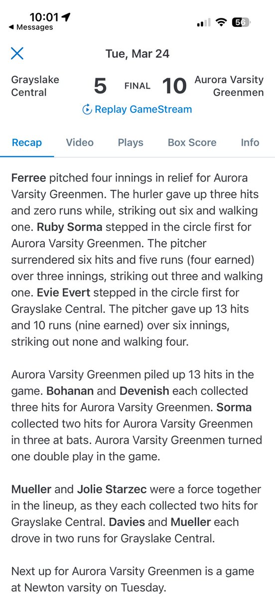 Aurora Softball tweet media