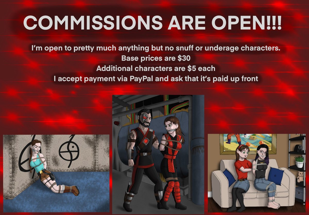 Hi guys!  So while I’m out job hunting, I made the decision to re-open commissions!  Anyone want to commission an artwork from me, feel free to send me a message!