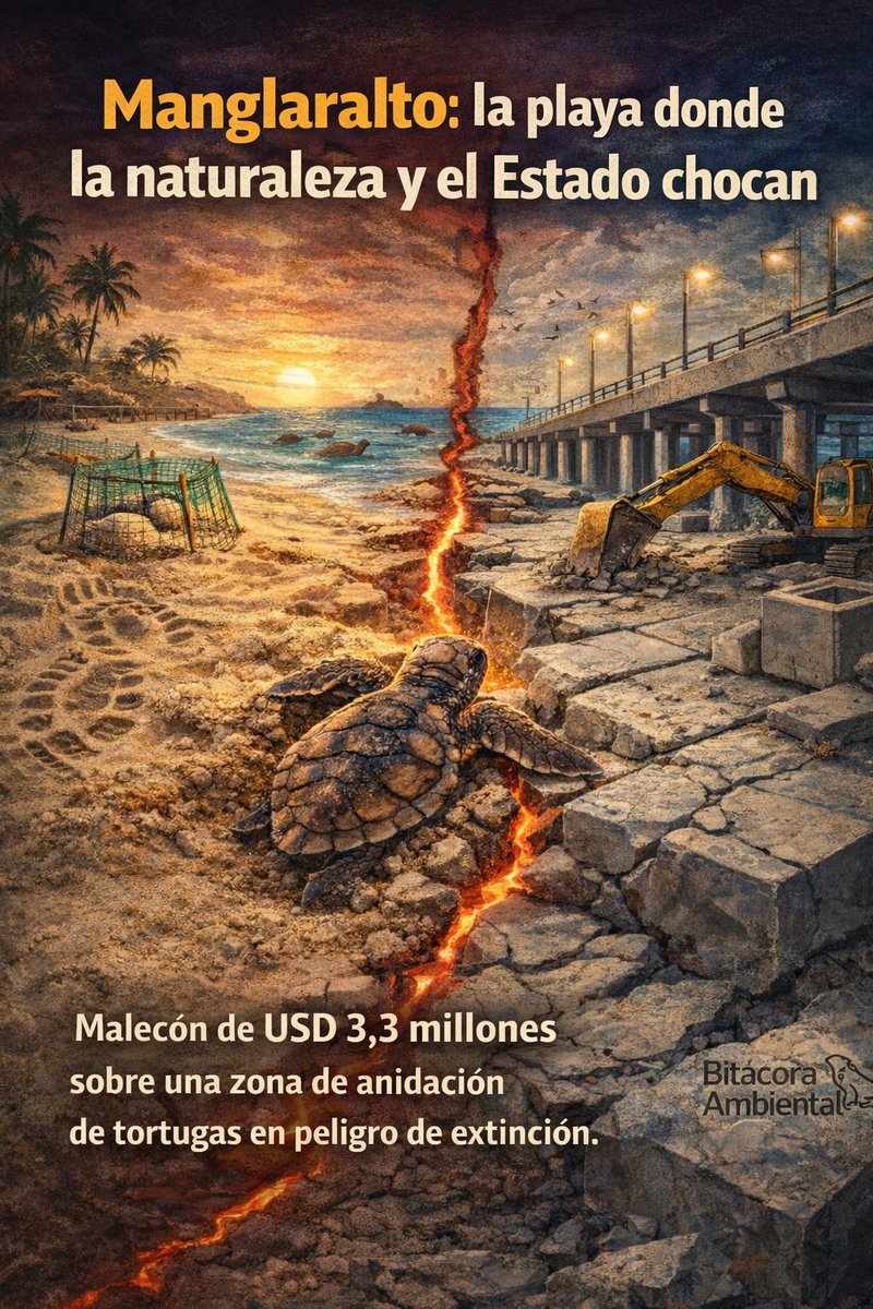 BitacoraEc's tweet image. #Manglaralto #TortugasMarinas #DesProtecion
Prefecto Villao: cemento sobre nidos de tortugas marinas en peligro de extinción y cero respuestas
Sr Daniel Villao @JDanielVillao, prefecto de Santa Elena,
El caso Manglaralto ya no es discurso, es evidencia.
Estos son los