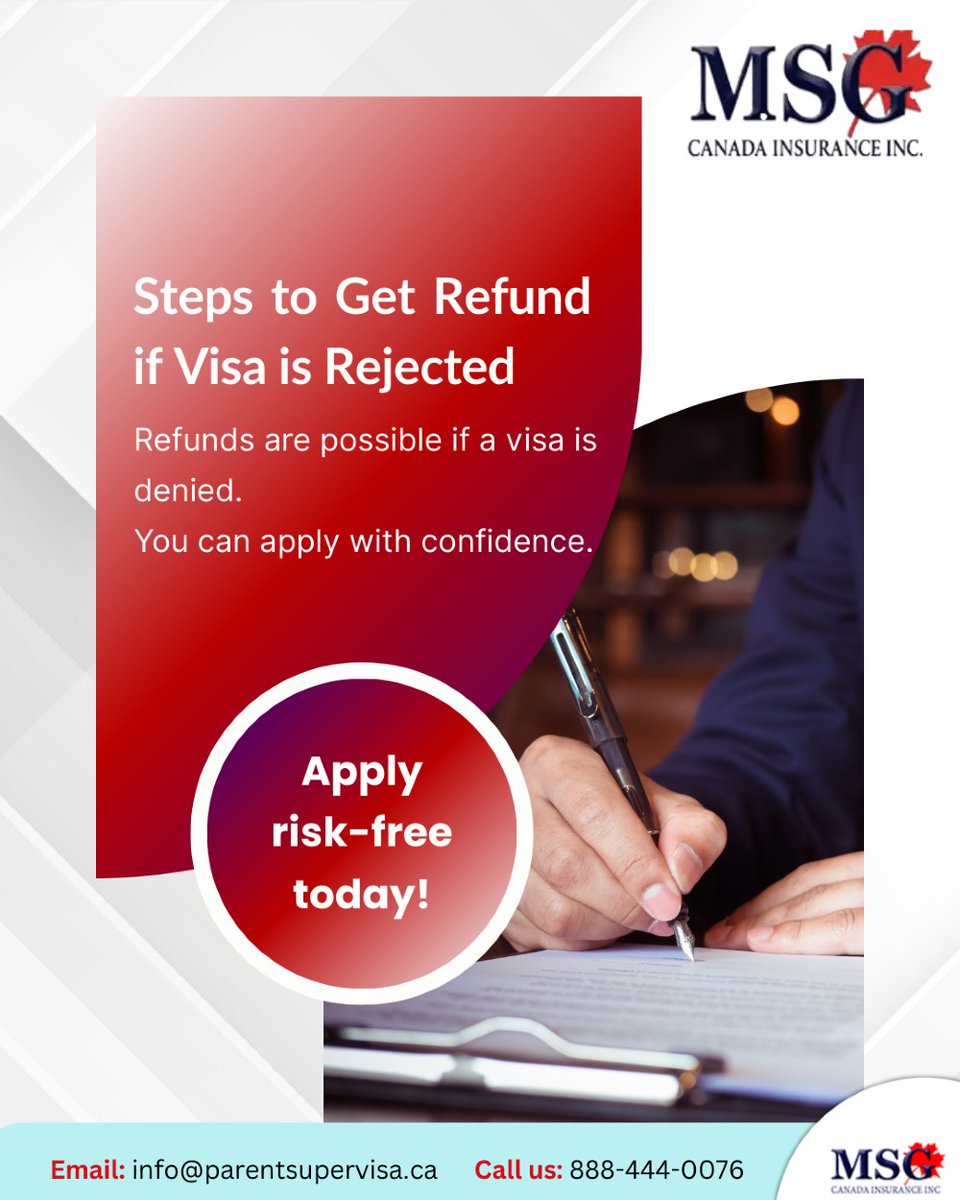 parentsupervisa's tweet image. If a visa is denied, some insurance plans allow refunds.

This makes it easier to apply with confidence for your parents’ visit.

Apply risk-free today and secure the right coverage. 💼

#visainsurance #supervisainsurance #travelinsurance #visitorinsurance #canadatravel