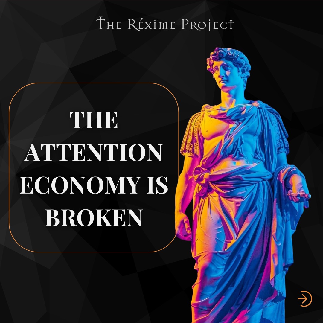 ReximeProject's tweet photo. The attention economy is broken.

More content. Less attention.
But most brands are still playing the old game.

Still posting more. Still getting ignored.

This is where it shifts. ⚡

#TheRéximeProject #CultureIsTheCode https://t.co/1yxr9wLsCB