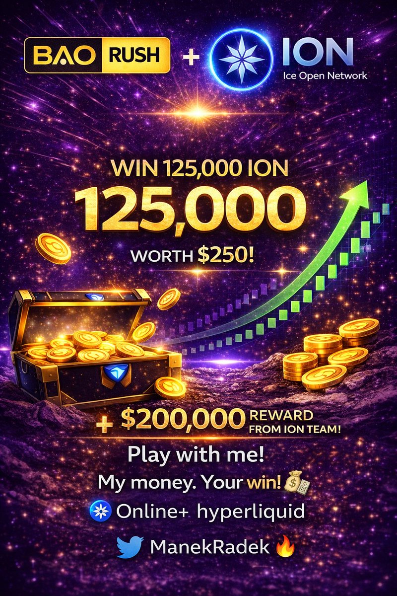 ManekRadek's tweet photo. 🚀 BAO RUSH is live!

Play with me and win BIG 👇
I’m putting up $250 (120,000 $ION) from my own pocket 💰

+ 100,000,000 $ION from the ION team 🔥

Don’t miss this 👀
👉 https://t.co/6WykaXsLfh

Let’s play &amp; win together 😎🚀

#ION #BAORush #Crypto #Web3 https://t.co/cJQPSPq41s