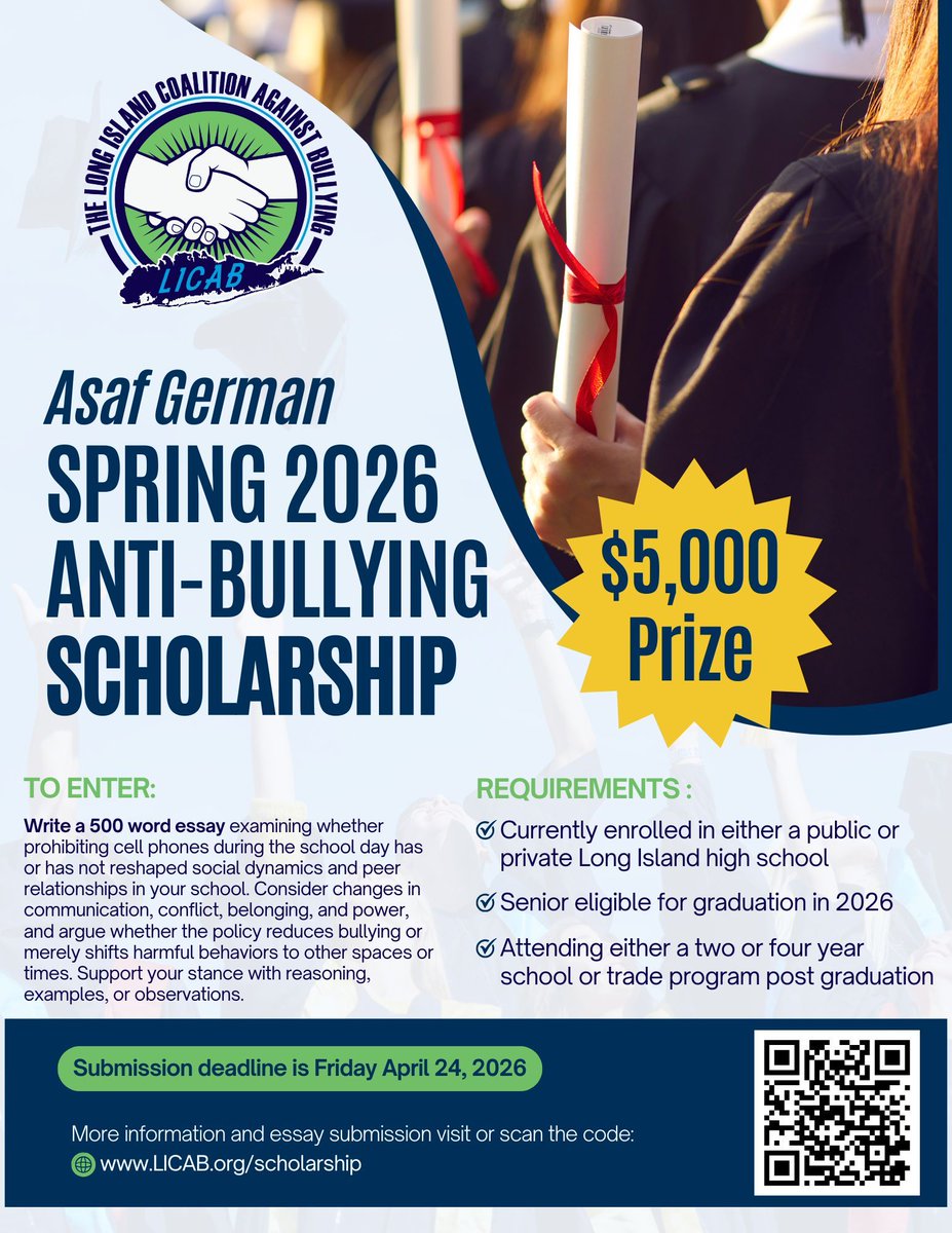 LI_CAB's tweet photo. SCHOLARSHIP DEADLINE ONE MONTH AWAY!  This opportunity is open to all students eligible for graduation in May 2026 attending a 2/4 year school or trade program.  Deadline is Friday, April 24. Application available at https://t.co/dxl7xsEnh2 https://t.co/GFJYpjRO6A
