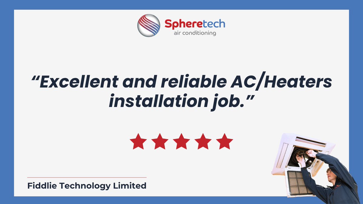 Spheretech_Ltd's tweet image. A few kind words from a customer, following the installation of a new #airconditioning system from @Spheretech_Ltd.  Book your free, no obligation survey &amp;amp; quotation this Spring @ spheretech.co.uk #hvac