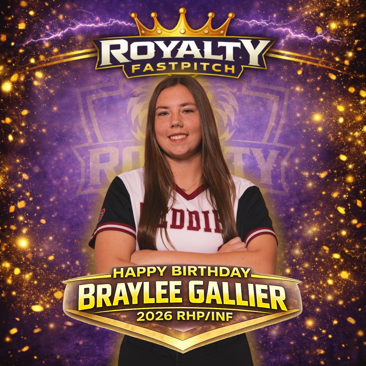 RyltyFP's tweet image. Happy Birthday 2026 RHP Braylee Gallier @BrayleeGallier 

From day one you’ve set the standard—work ethic, toughness, and leadership.

2026 RHP/INF
Henderson State Signee
The best is still ahead. Let’s go. 🔥

#RoyaltyFastpitch #TexasRoyalty #Royalty