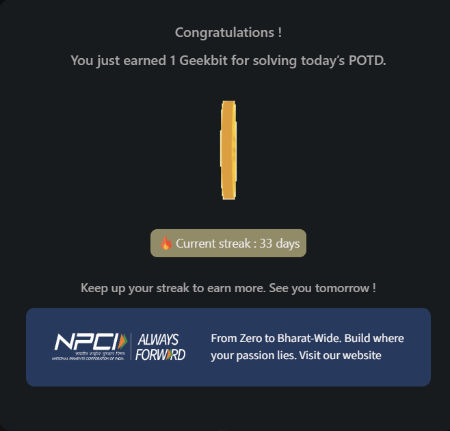 PrincyDubey84's tweet photo. Day 33/60 ✅

Solved today's GeeksforGeeks POTD — Course Schedule I 
#geekstreak60 #npci #POTD #DSA #GraphTheory #TopologicalSort #BFS @geeksforgeeks @NPCI_NPCI https://t.co/4fJn44WoZM