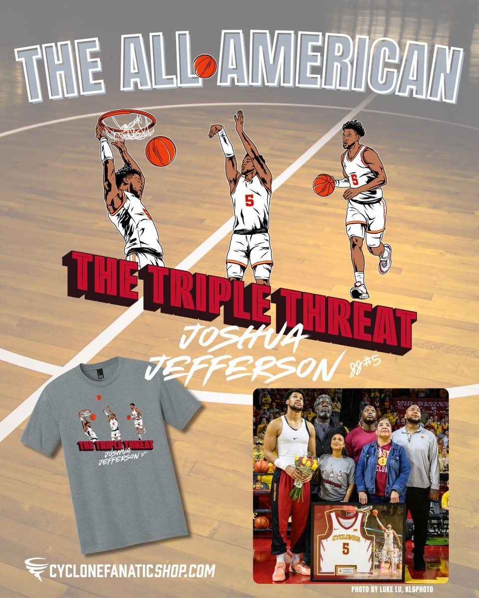 Help us show all the love to our All American <a href="/Joshua_LV0/">Joshua Jefferson</a>! Grab his NIL Signature Shirt in the shop or at least share this post! ❤️🌪️🏀