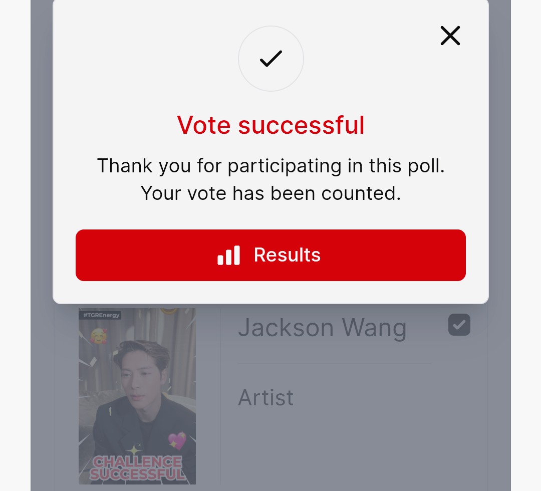 showko0129hjk's tweet photo. ✅️ I voted for #JacksonWan 🗳️
https://t.co/luYGaTmnJU https://t.co/CRwzSckhLA
