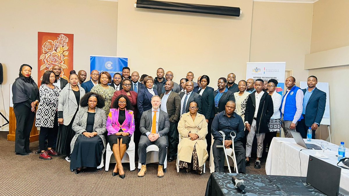 MoJCA_Eswatini's tweet photo. Today, the National Mechanism for Implementation, Reporting and Follow-Up (NMIRF) convened a working session, with technical support from the @commonwealthsec, to advance the preparation of Eswatini’s Fourth Cycle National Report under the Universal Periodic Report. https://t.co/kPUCu94VX9