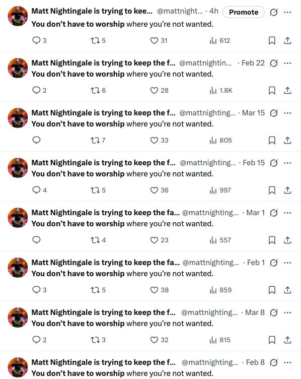 Matt Nightingale is trying to keep the faith. tweet media