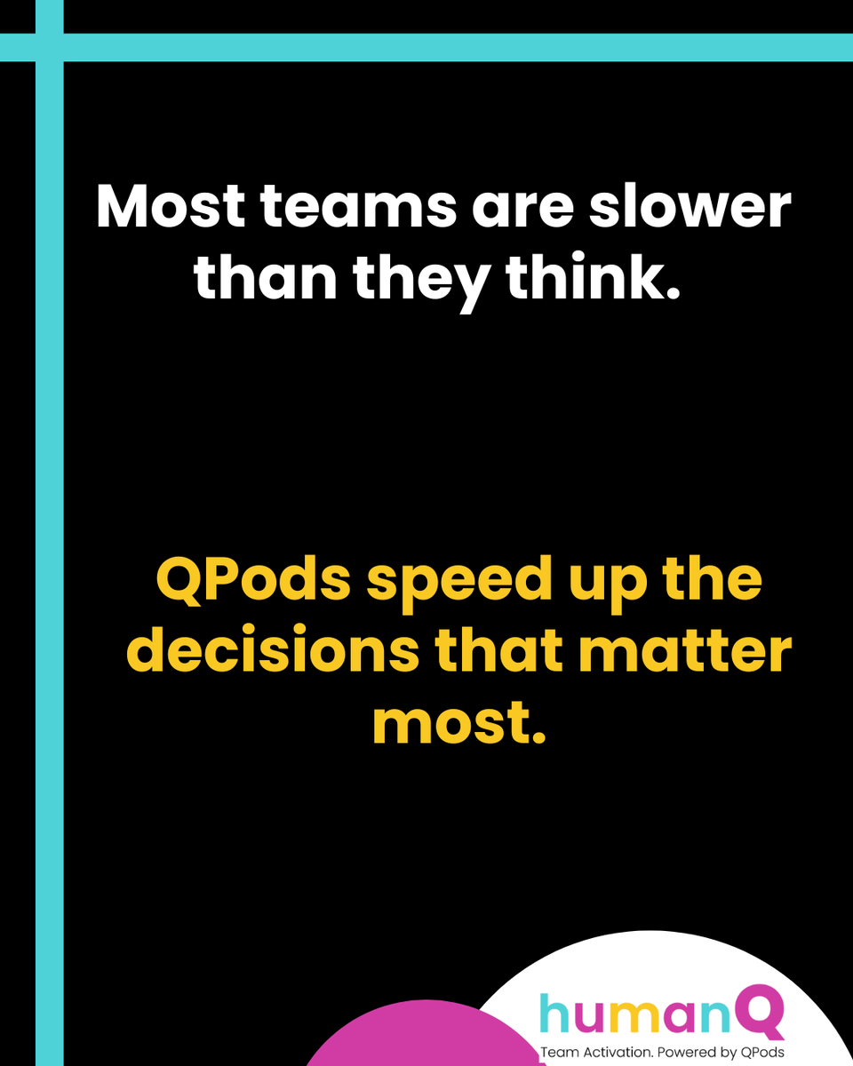 gethumanq's tweet photo. Most teams don’t realize how long decisions actually take. By the time they move, the window has already started to close.
QPods help teams decide earlier—while it still matters.
#QPods #HumanQ #TeamActivation #ExecutionCapability #AIAdoption https://t.co/KgNYTrgBLP