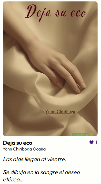 Premios BONOBO X edición - poesía erótica, pido su apoyo. Lean el poema y voten por él. Gracias. World mobile uncesored media festival 2025 -2026. 
premiosbonobo.com/obra/903