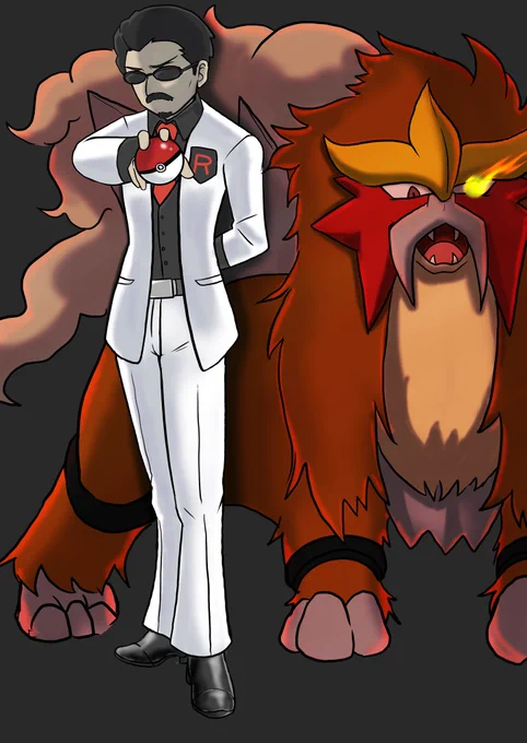 ぽこあでポケモン熱強すぎて描いたロケット団幹部パロディ。 ポケモン勝負後は手持ちを全回復してくれるし、なんなら負けてもストーリー進むタイプの幹部←