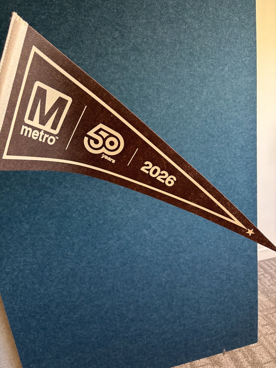 wmata's tweet photo. Metro’s turning 50 and we’re kicking the celebration off Friday morning at Metro Center! 🎉

We’ll have a DJ spinning and limited-edition giveaways while supplies last 🎶🤞

8:30 a.m. - 10:30 a.m.

See you there! ✨ https://t.co/83iVdOsD6y