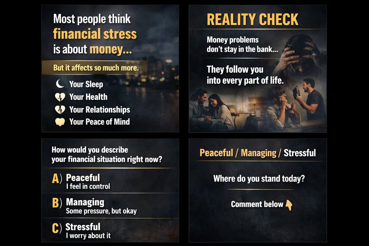 BirGrewall's tweet photo. Financial stress is not just about money.
It affects your entire life.
Where do you stand today?

Peaceful / Managing / Stressful

Comment below 👇 https://t.co/A1R12JkwJq
