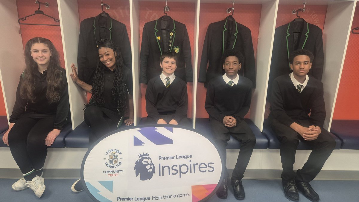 HoustoneSchool's tweet photo. Our 5 winning pupils were invited to LTFC to present their ideas ahead of their big pitch at Everton’s new stadium this April. They also enjoyed an incredible tour of the ground! Thank you so much for having us! @LutonTownCT @LutonTown @advschools @premierleague @Everton https://t.co/IMNWBtzOZz