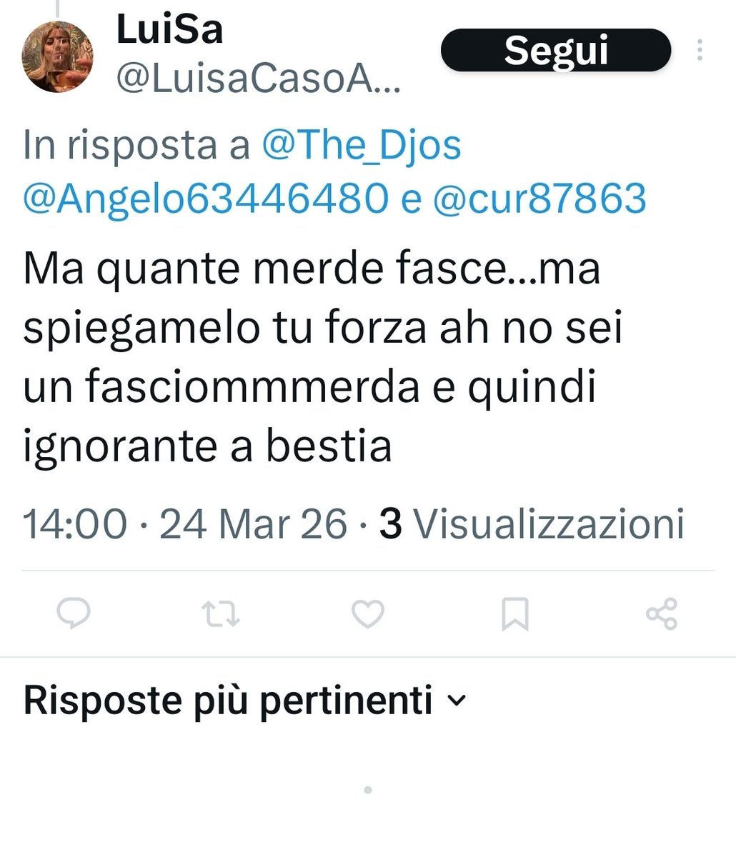 La solita comunista del cazzo, offende e blocca, sbloccami che te lo spiego io per filo e per segno, magari provi cose nuove