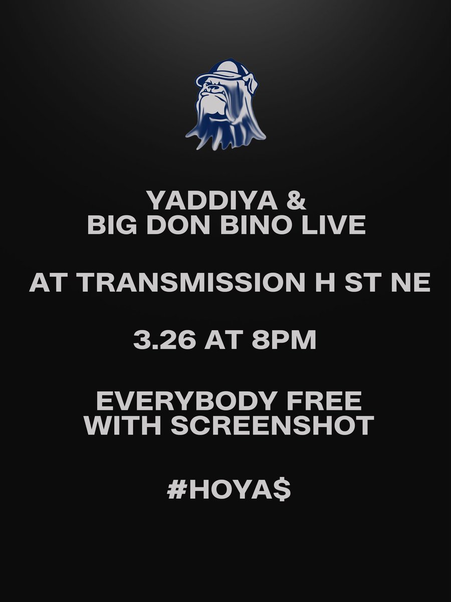 yaddiya's tweet photo. This Thursday @BinoBossMan &amp; Yaddiya at Transmission 1353 h st ne #Hoya$ https://t.co/RDnNGsPT9A