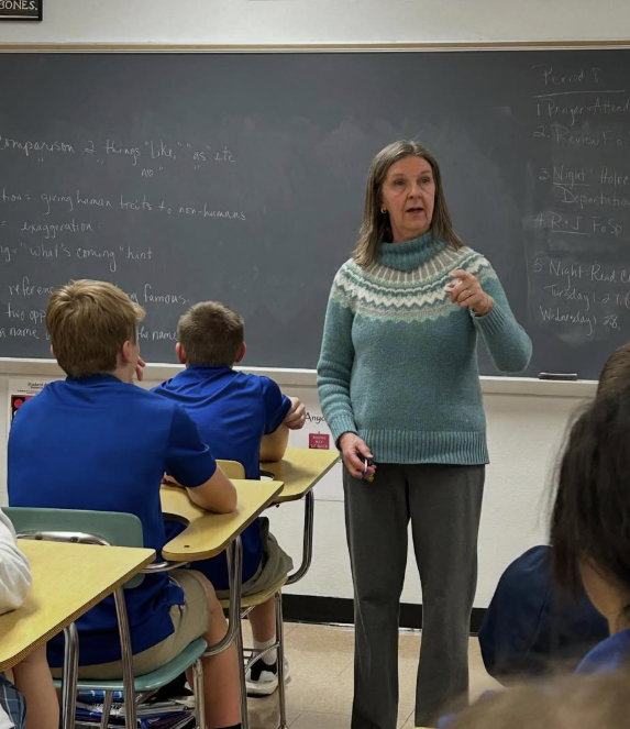 grosscatholic's tweet image. In Mrs. JB’s 9th Grade Honors English class at Gross Catholic High School, students are reading Night by Elie Wiesel, a powerful firsthand account depicting the horrors of World War II and the Holocaust.
Proud of the thoughtful learning happening every day! 🧡💙
#TeachingTuesday