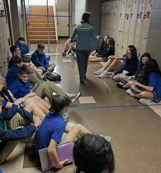 grosscatholic's tweet image. In Mrs. JB’s 9th Grade Honors English class at Gross Catholic High School, students are reading Night by Elie Wiesel, a powerful firsthand account depicting the horrors of World War II and the Holocaust.
Proud of the thoughtful learning happening every day! 🧡💙
#TeachingTuesday