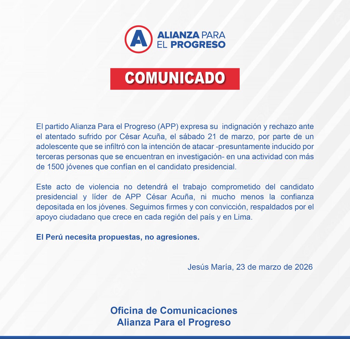 Santiváñez 2026 🇵🇪 tweet media