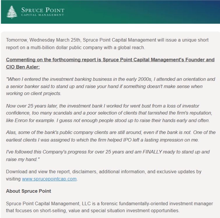 Spruce Point Capital tweet media