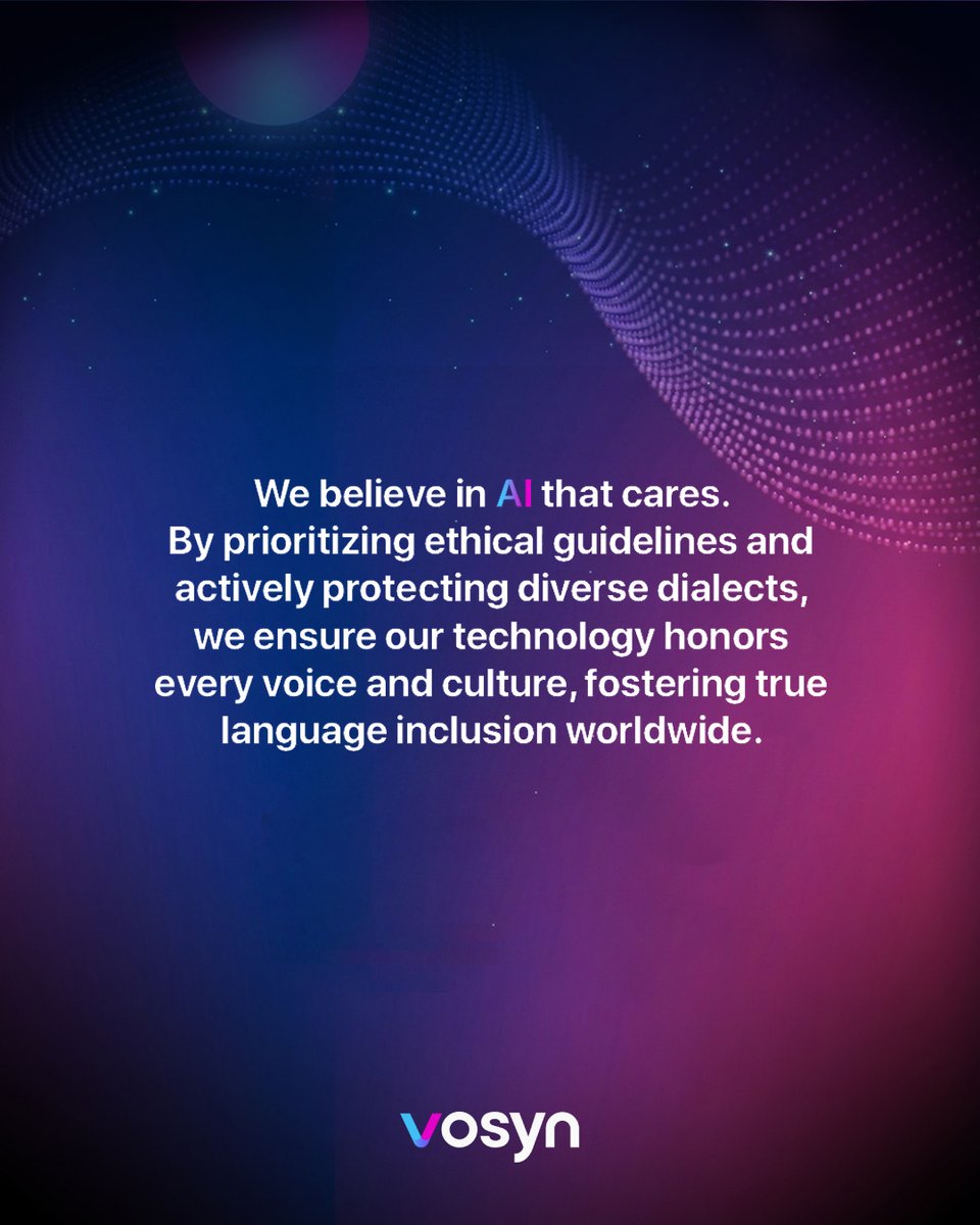 thevosynai's tweet photo. Technology shapes how the world communicates.
That’s why we believe in AI that protects dialects, respects cultures, and includes every voice.
Learn more — link in bio.
#Vosyn https://t.co/ECpzHTybB8