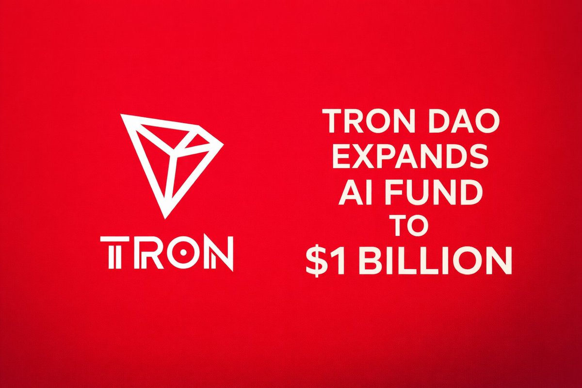 CoinGapeMedia's tweet photo. 💰 @TRONDAO has scaled up its #AI fund from $100 million to $1 billion, targeting investments in on-chain payment infrastructure, agent identity systems, #tokenized RWAs, and autonomous finance tooling. https://t.co/9mMK1RzkYm