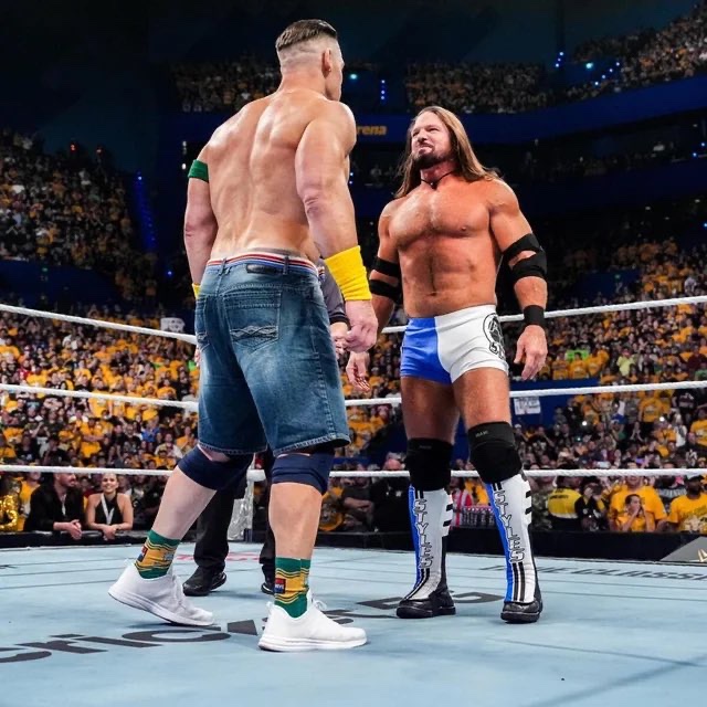 WrestlingWCC's tweet image. John Cena usually doesn’t rewatch his matches, but had to make an exception for his 2025 match with AJ Styles

“The atmosphere in Perth was like something I’d never seen… That’s one that I have watched back and like man, the audience was calling spots for us.”