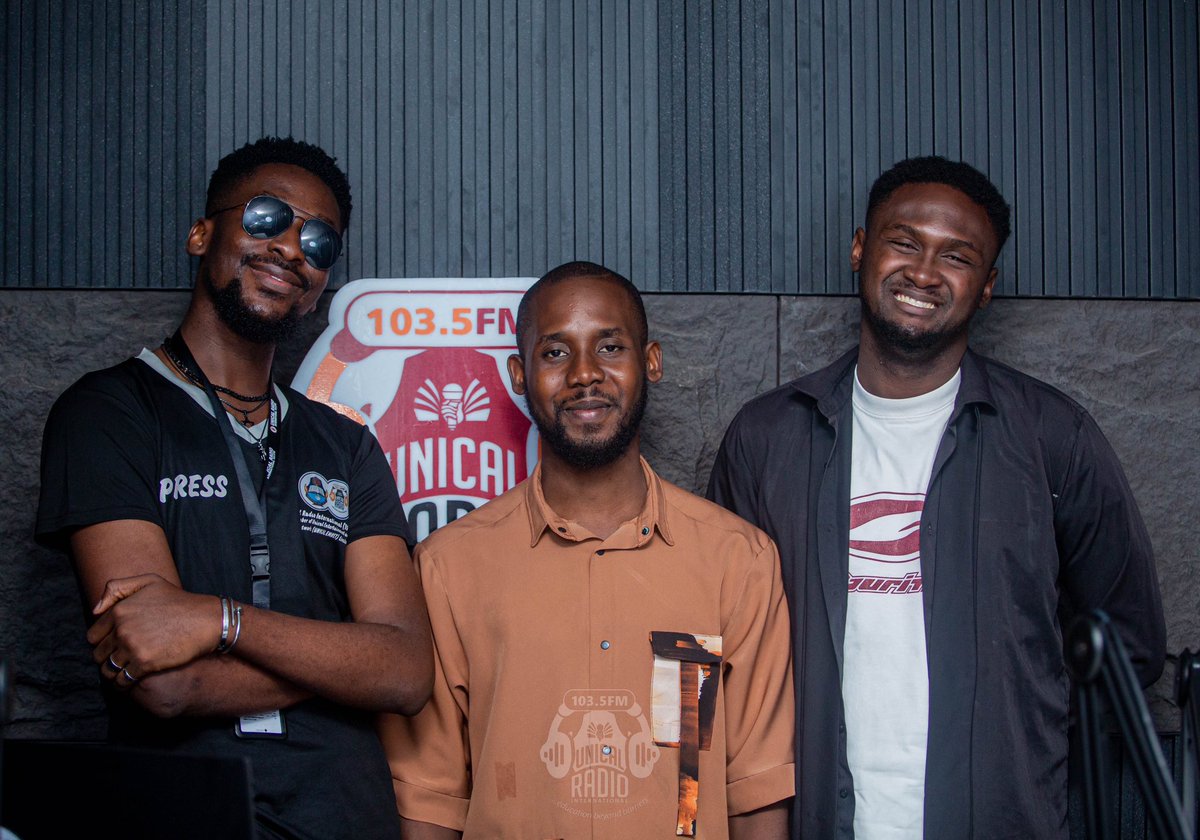 UnicalRadio's tweet photo. It was really great having these creatives on the show ✨

Tyo Jude Hilary and Unimke Johnny brought real insight, energy, and honest conversation to Friday Turn Up 🤝

Solid session all through💯

#Fridayturnup #grabdemic #unicalradioshow #creatives #calabar https://t.co/0U2qpTxcoc