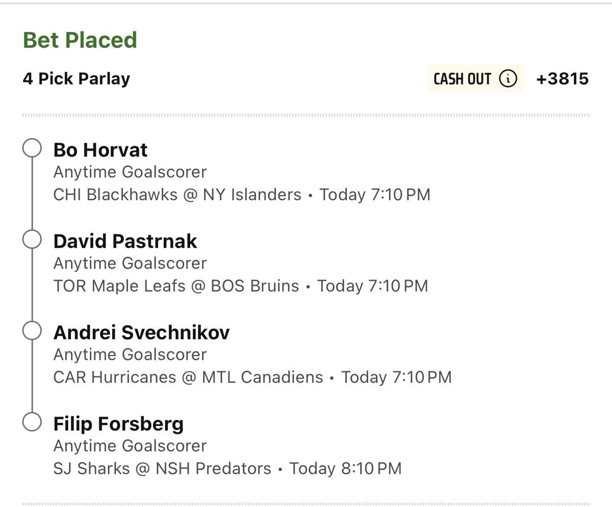 zactalkspuck's tweet image. 🚨 03/24 NHL GOALS 🚨

Bo / Pasta / Svech / Forsberg (+3815) -&amp;gt; .25u

Brady / Kaprizov / KC / Cutter (+4282) -&amp;gt; .20u

Got some guys who’ve been xG demons. All of them are in favorable spots and I love them all today. 

Stacks are coming 👍

#GamblingX #BettingX #NHL #Goals