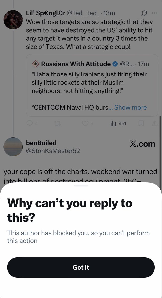 benboiled1564's tweet photo. @Ted__ted_ btw he blocked me cause he’s a bot 💀💀💀💀 https://t.co/IWgkSYkec1