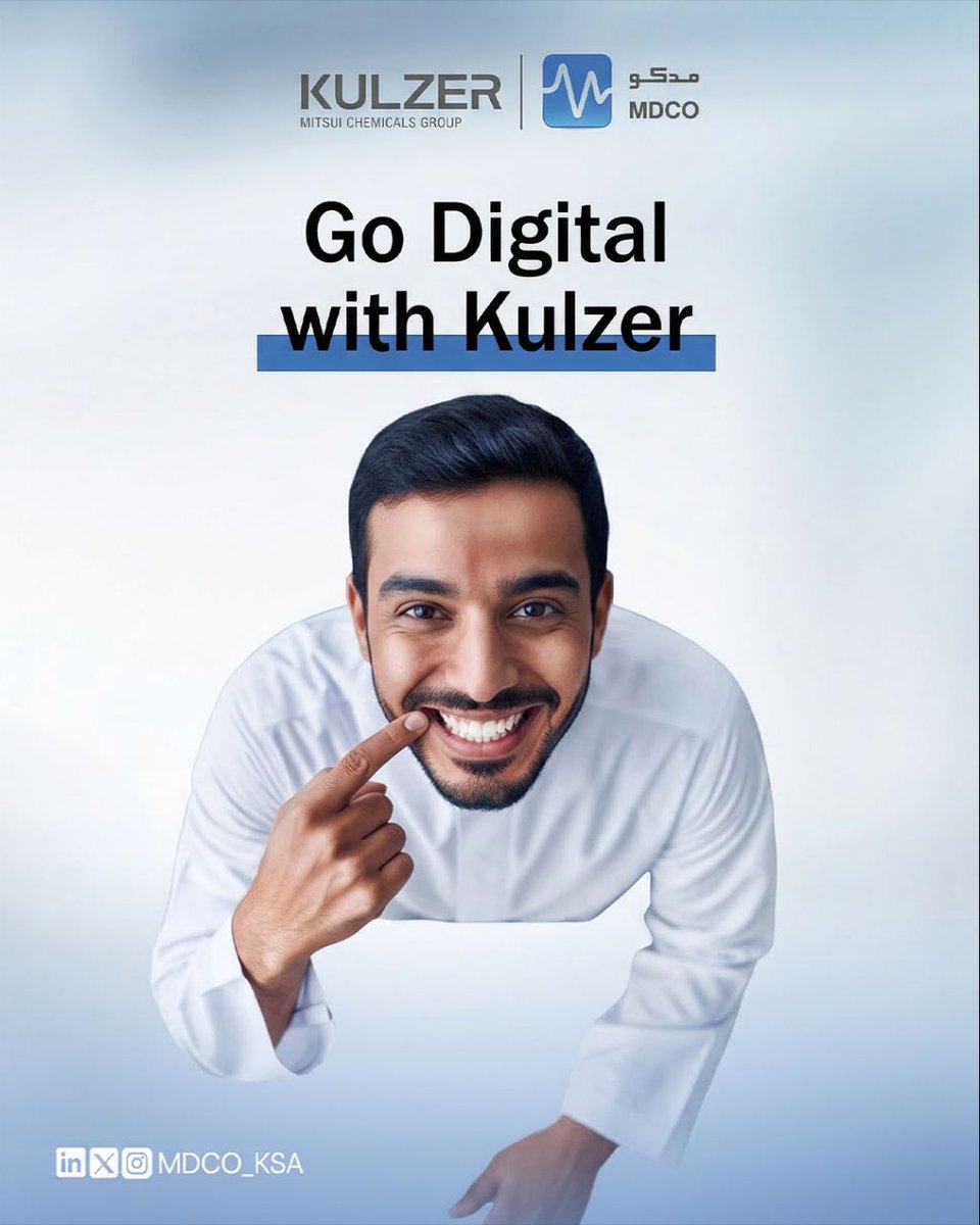 MDCO_KSA's tweet image. انطلق نحو التحول الرقمي مع Kulzer 🦷💻
حلول ذكية وتقنيات متقدمة ترفع دقة عملك وتختصر وقتك داخل العيادة والمختبر.
ابدأ رحلتك الرقمية اليوم مع مدكو.
#Medco #Kulzer #DigitalDentistry #DentalTechnology #ModernDentistry #DentalLab