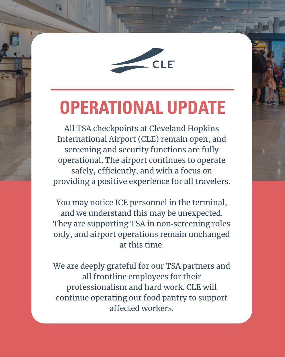 Cleveland Hopkins International Airport (CLE) tweet media