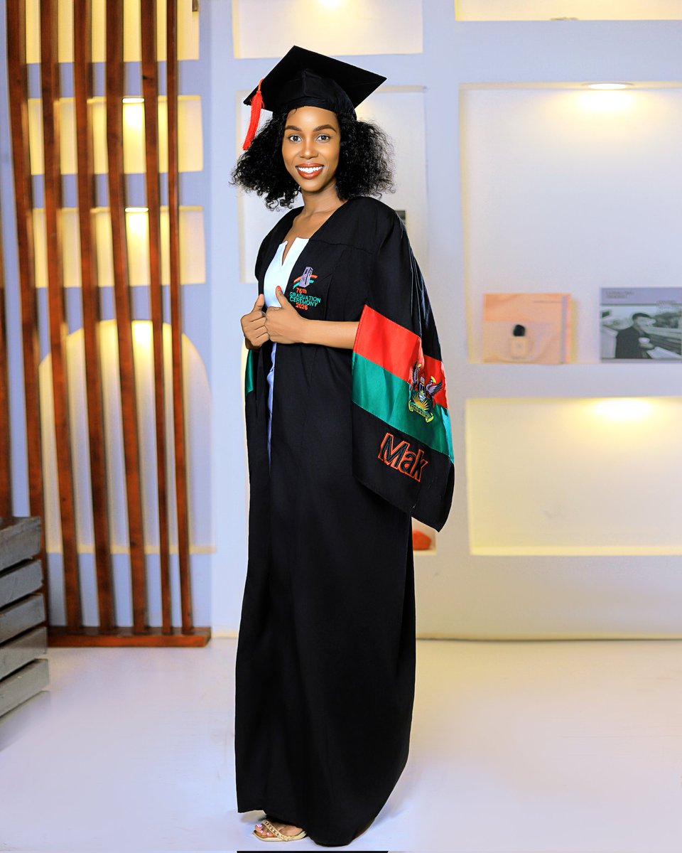 MarthaPraize's tweet photo. From dreams to a degree🎓🧑‍🎓The 24th Febuary 2026 was a proud moment for a greatful heart, i was honoured to graduate from Makerere University. I stood with pride knowing the long journey had finally come to a beautiful end.Honestly the Tassle was worth the hassle. 
I DID IT🎓❣️🧑‍🎓 https://t.co/Mv1CapnWir