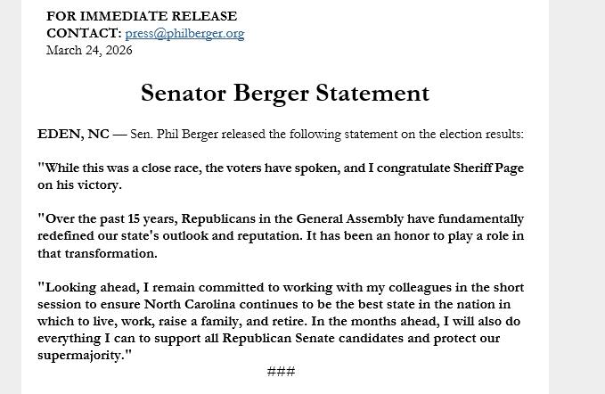 AndySpecht's tweet photo. BREAKING: 

PHIL BERGER CONCEDES TO SAM PAGE https://t.co/yYbDViKBuW