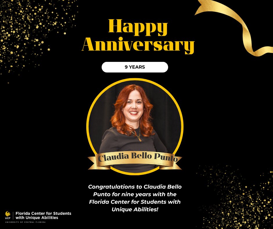 FloridaCSUA's tweet photo. Happy Work Anniversary, Claudia Bello Punto.

Claudia Bello Punto is the current. Assistant Director Infrastructure and Systems Management. She has worked at the Florida Center for Students with Unique Abilities for the past 9 years and has been a tremendous asset to our team! https://t.co/YBZnFqP3nm