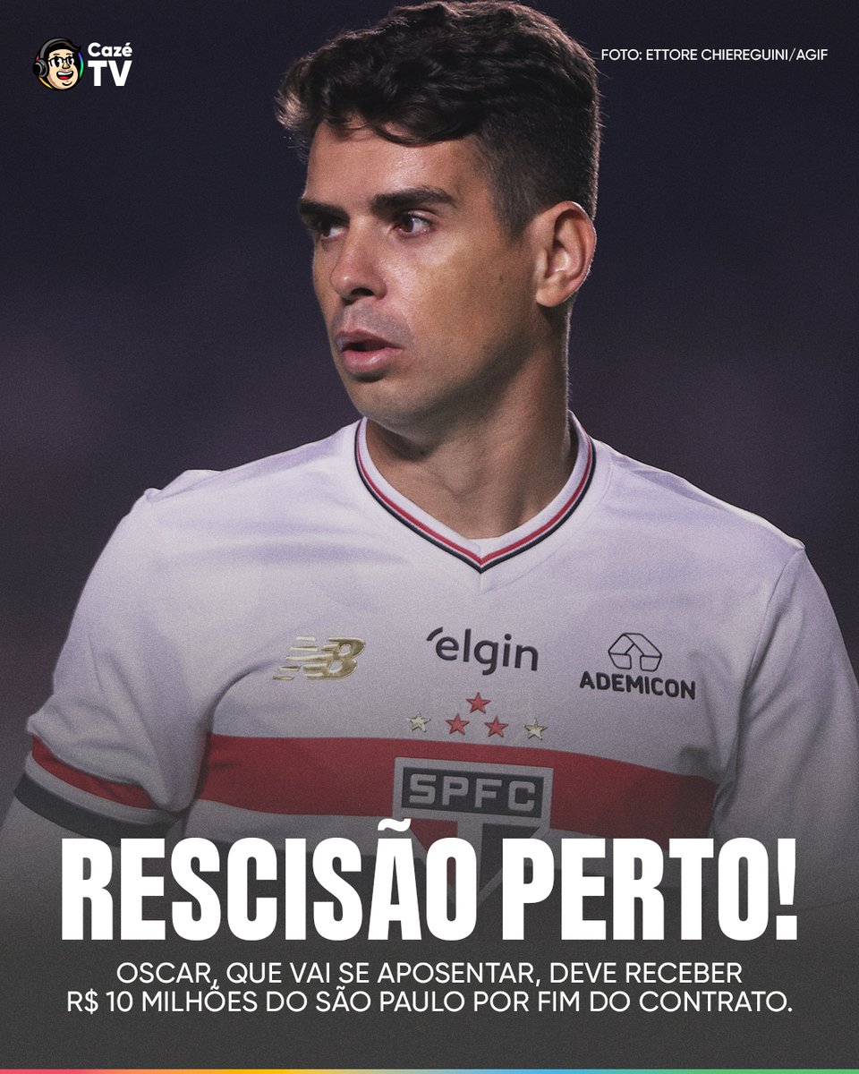 CazeTVOficial's tweet image. ✍️❌ São Paulo e Oscar estão acertando os últimos detalhes da recisão de contrato do jogador, que vai se aposentar. 💸

🗞️ UOL

#CoberturaCazéTV #SãoPaulo
