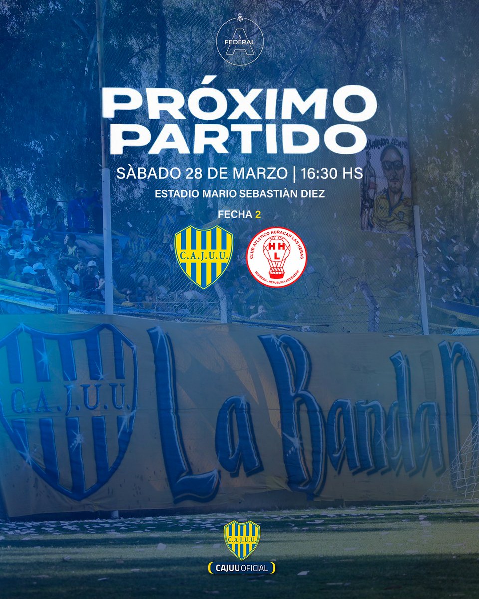 JuveSanLuis's tweet photo. ESTE SÁBADO VOLVEMOS 💙💛
El único representante puntano en el Federal A hace su debut como local.
¡Vamos Juve! 🔥
#VamosJuve #ViviJuventud https://t.co/2jHyR8GTr6