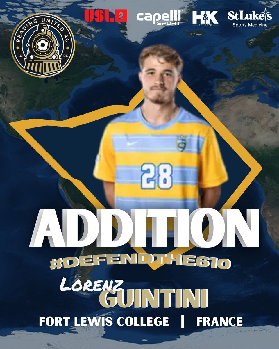 ReadingUnited's tweet image. Please welcome Lorenz Guintini to Reading United AC! ⚽

In his freshman campaign at Fort Lewis College, Lorenz started all 17 matches, recording 13 goals and 4 assists.🔥

We're excited to welcome Lorenz as he continues his pathway through USL2.

#DefendThe610 #Path2Pro #USL2