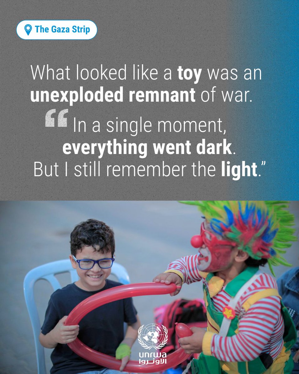 insani_yard's tweet photo. 👁‍🗨 After an explosion took his sight, Mohammed had to rebuild his world - step by step.  

Today, he is back to learning at a reopened UNRWA centre for visually impaired children in #Gaza, finding routine, support and hope again. 🎓

“In my old house, I knew every corner. In the tent, I had to redraw the world in my mind.”🖼️❤️‍🩹

🔗 @UNRWA