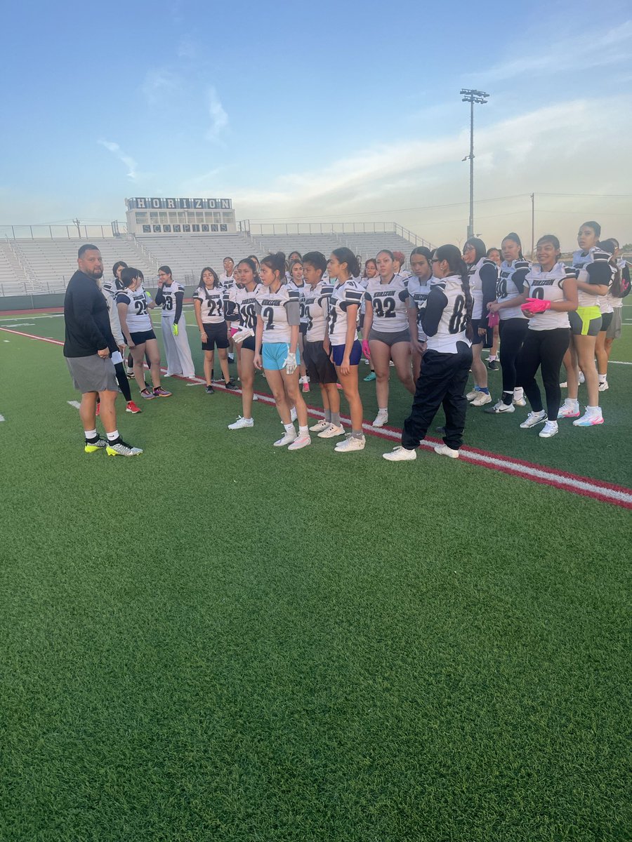 Coach_DQ59's tweet photo. Great morning here at Horizon High School for Girls flag football tryouts! I would like to thank @M_JuarezHHS for giving me the opportunity to help evaluate and coach our lady scorpions!! https://t.co/1B1SWDetWw