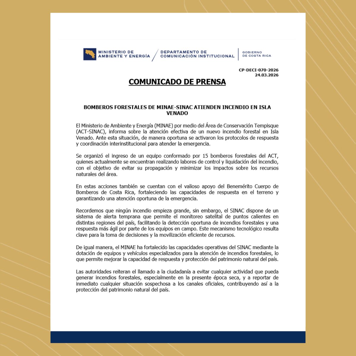 Ministerio de Ambiente y Energía de Costa Rica tweet media