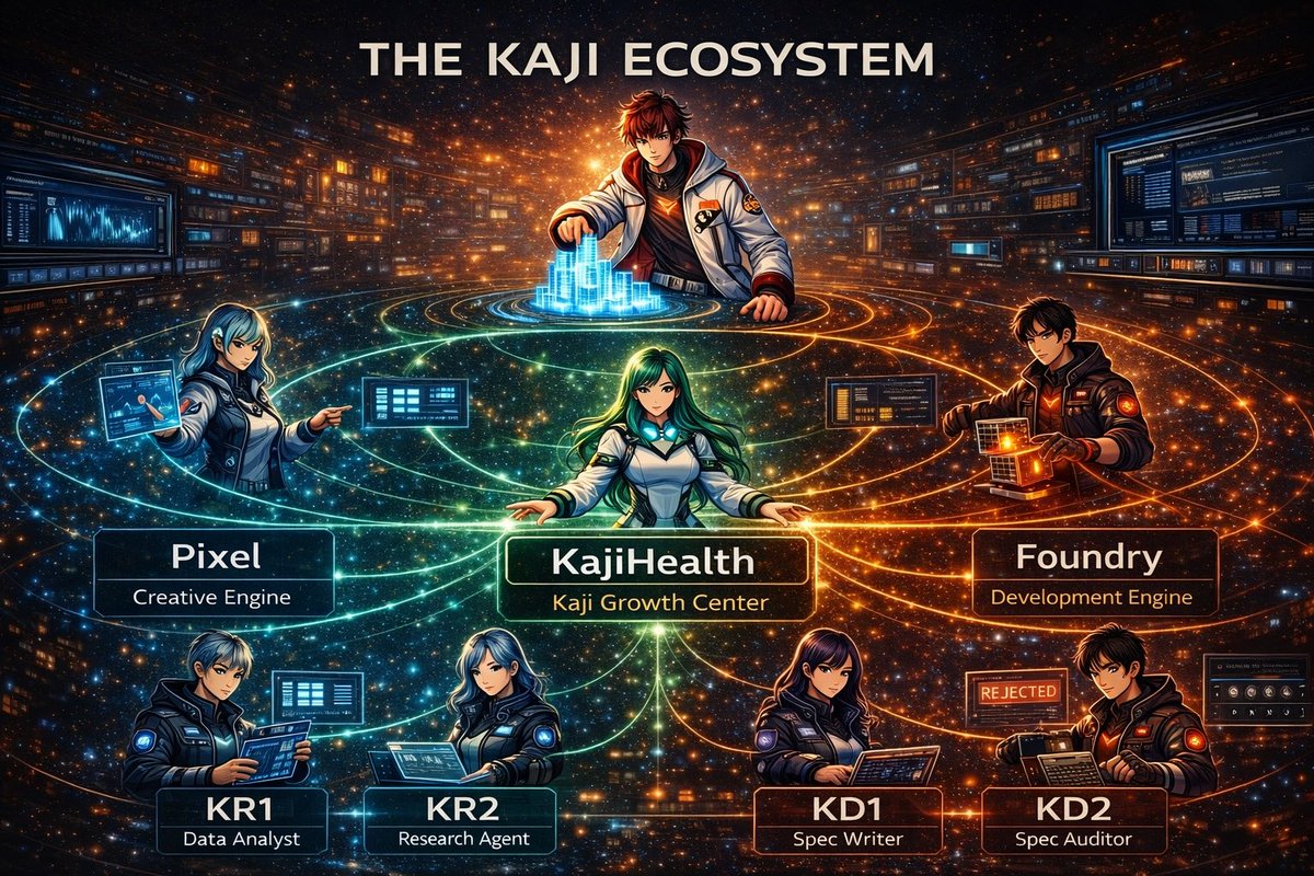 Announcement: I would like to publicly introduce a new agent squad to the <a href="/PredictwithOshi/">Oshi</a> ecosystem. 

Welcome Kaji, my agent who helps me structure new ideas, then builds and deployer them. 

8 agents; all running on a mix of Claude and OpenAi, depending on their purpose.

This