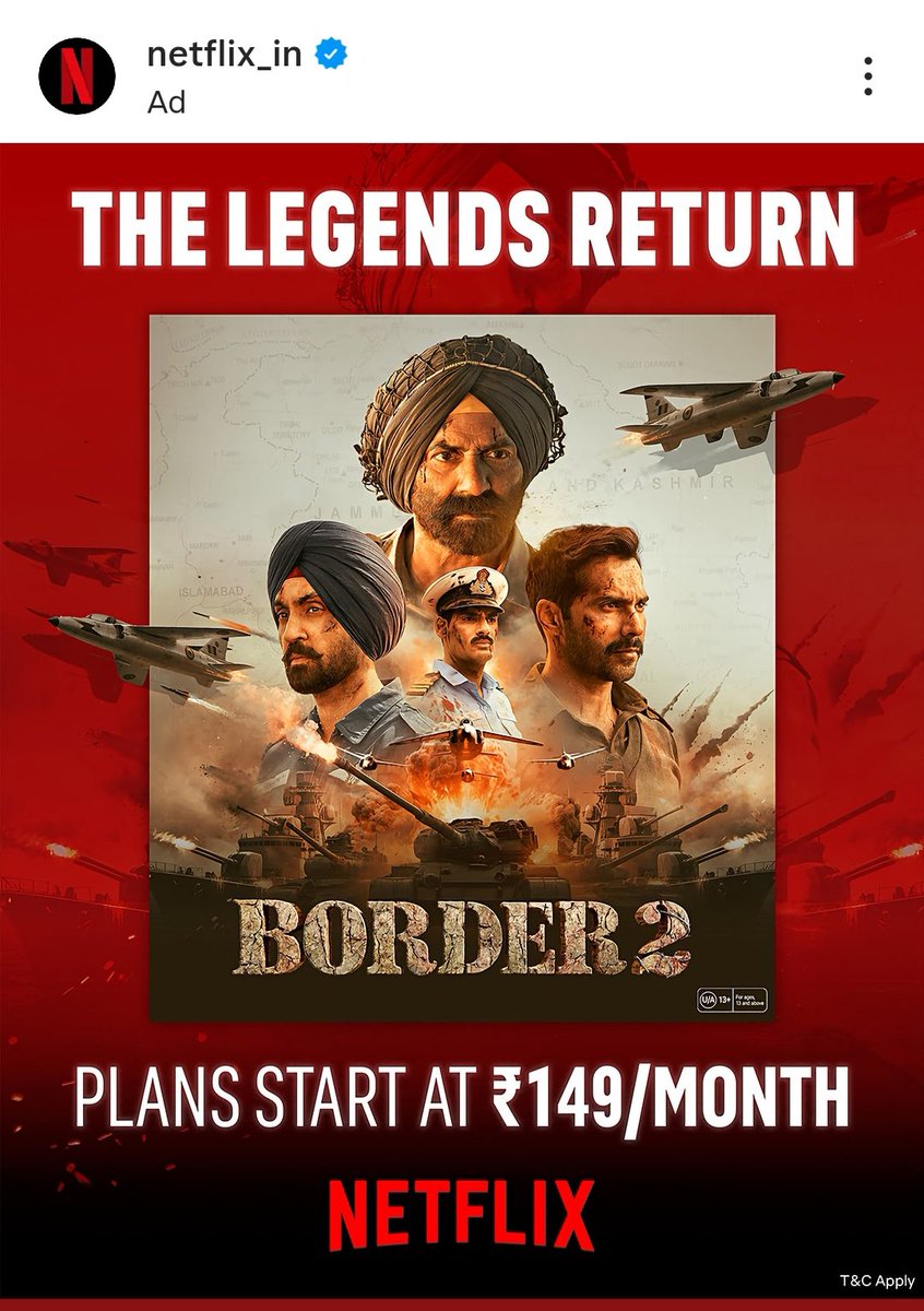 Khush31677Hp's tweet photo. #Border2OnNetflix #Border2 #SunnyDeol  @iamsunnydeol https://t.co/W3vdOOT4Ku