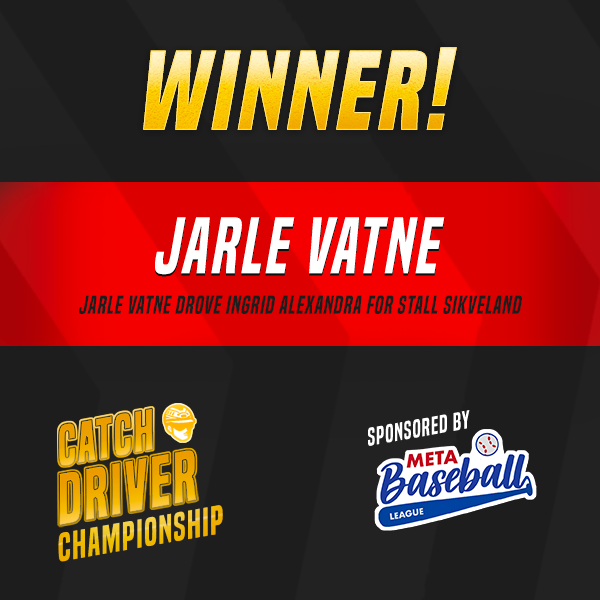 CatchDriverGame's tweet photo. The winner of the Catch Driver Championship is JARLE VATNE! 

Jarle drove Ingrid Alexandra for Stall Sikveland to victory!

This season's CD Championship is sponsored by @meta_baseball ! Start a team today! https://t.co/wGi3TLCxGa