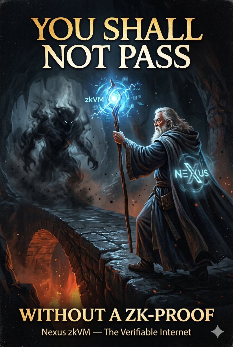 valery59986's tweet image. You shall not pass... 

Without a zk-proof 🧙‍♂️⚡

Every transaction on Nexus is 
mathematically verified.
No shortcuts. No "trust me bro."

@NexusLabs #Nexus #zkVM #DePIN