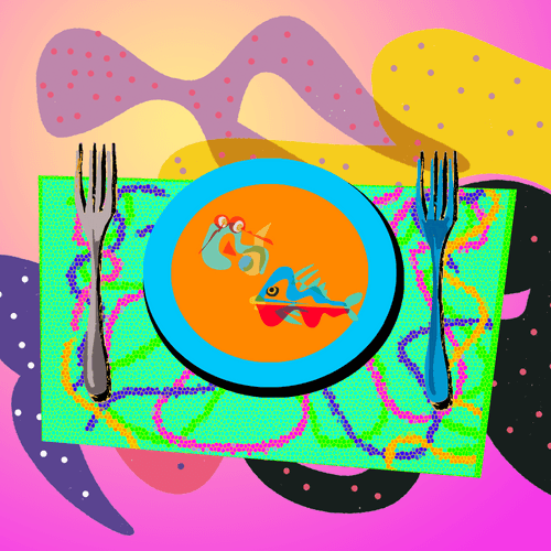 munchiesnft's tweet photo. The orginal piece, bold pop-art meets playful surrealism. https://t.co/E6Z8UO3iHb
