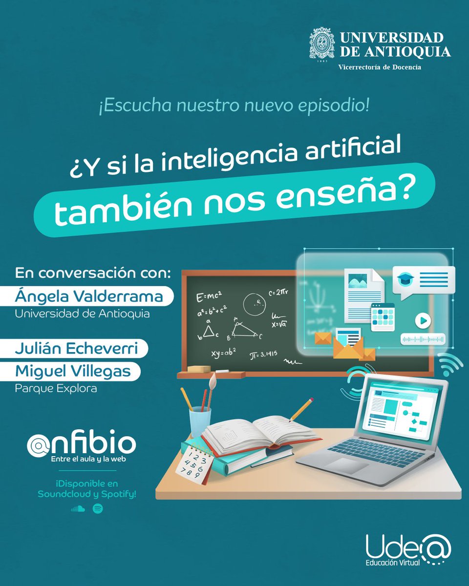 UdeArroba's tweet photo. Hoy, la educación camina sobre una balanza: entre lo humano y lo algorítmico, entre la tradición y la inteligencia artificial. ⚖️🤖📚

🎧 Escúchanos en Spotify y SoundCloud:
https://t.co/mtx0LqGzUr https://t.co/PCShao4rT3